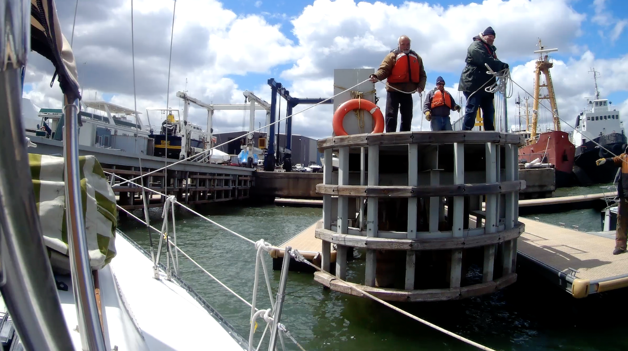 Had to move NC by hand to a temp dock
